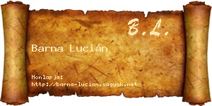 Barna Lucián névjegykártya